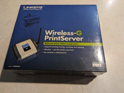 NEW Cisco Linksys WPSM54G Wireless-G Print Server - Image 1 of 4