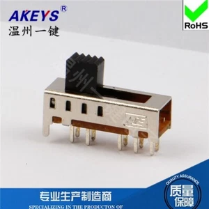 10) SS-24E01 2P4T 10-Pin Griffhöhe 3/6mm vertikaler Schiebeschalter mit festem Stift - Bild 1 von 3