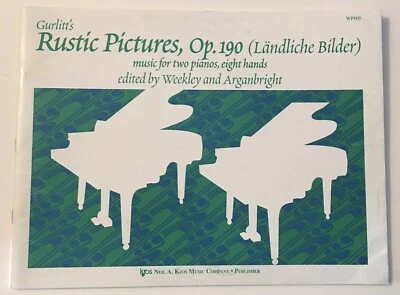 Gurlitts Rustic Pictures Op 190 2 Pianos 8 Hands Late Intermediate Piano NEW - Image 1 of 3