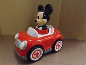 Coche de juguete rojo Walt Disney HAP-P-KID Mickey Mouse empujar hacia abajo y listo - Imagen 1 de 5