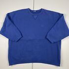 Vintage 90S Nike Mini Swoosh Crewneck Sweatshirt Blue L Cropped Sleeves