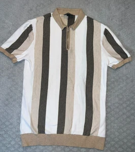 mens quarter zip short sleeve shirt small express - Picture 1 of 3