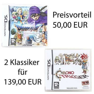 Dragon Quest V 5 + Chrono Trigger Bundle, giochi originali - NUOVO, IMBALLO ORIGINALE E SIGILLATO PAL - Immagine 1 di 4