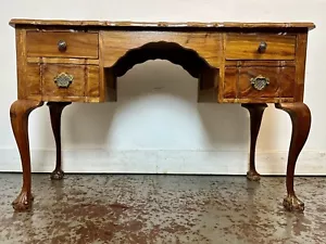 More details for walnut writing desk on  cabriole legs. c1960. rare &amp; beautiful