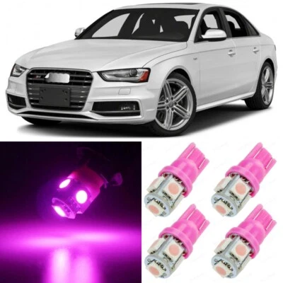 18 x Ultra PINK Interior LED Lights Package For 2009 - 2016 Audi A4 S4 B8 +TOOL - Image 1 of 4