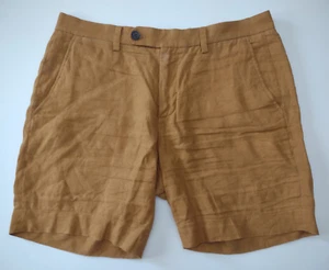 Spier & Mackay light brown 100% Linen casual shorts mens size 33 Slim - Picture 1 of 7