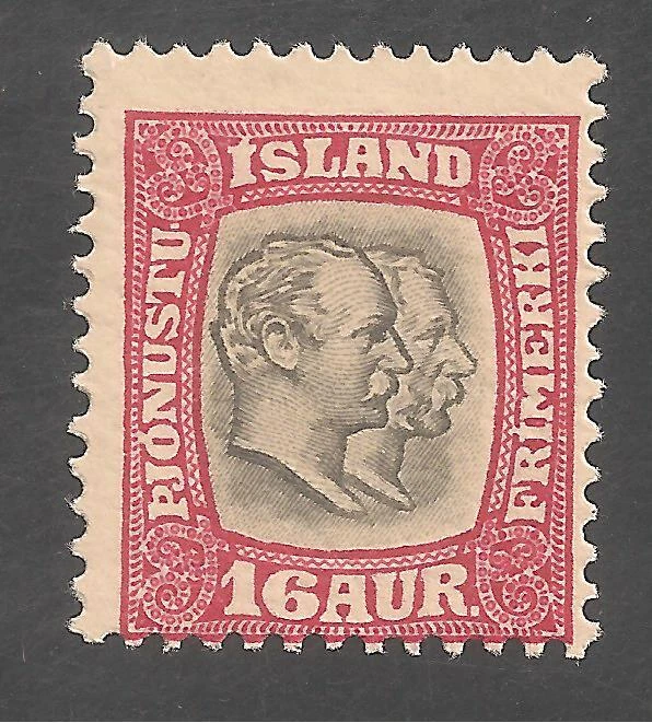 Iceland #O36 F MINT - 1907-08 16a Christian IX, Frederik VIII - Official  - Image 1 of 1