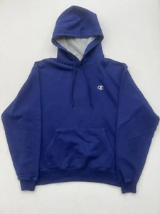 Champion Vintage Hoodie Men’s Blue Pullover Logo Pocket Size Medium - Picture 1 of 9