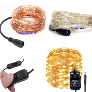 12V LED Micro Rice Wire Copper Fairy String Light Party Warm White Blue Colorful - Picture 1 of 14