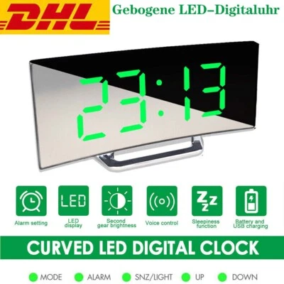 LED Wecker Digital Alarm Wecker Kabellos Temperatur Schlummerfunktion Tischuhr - Bild 1 von 4
