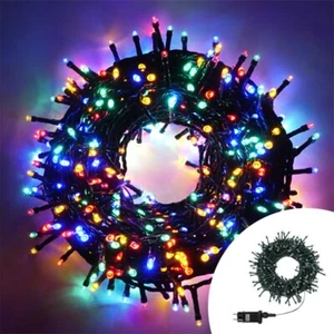 Catena di luci 50 metri da 1000 Led Multicolore con cavo verde Wisdom - Foto 1 di 3