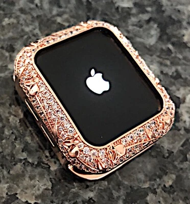 45mm Rose Gold Cz Apple Watch Case Apple Watch Cover Apple Watch bumper bling - Image 1 of 4