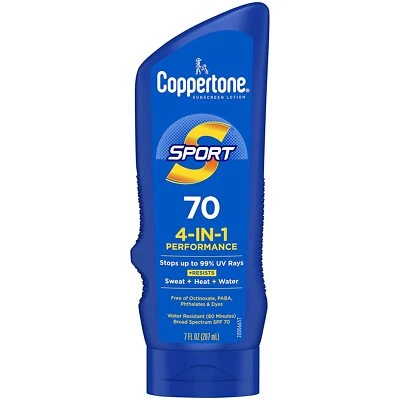 Coppertone Sport Sunscreen Lotion, SPF 70 Sunscreen, 7 fl oz - Image 1 of 4
