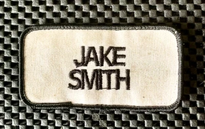JAKE SMITH EMBROIDERED SEW ON PATCH NAME TITLE 3 3/4" x 2" - Picture 1 of 2