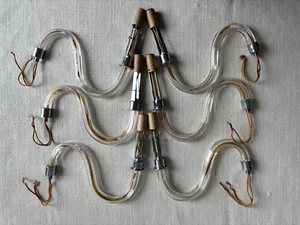 6 candelabros de vidrio vintage en forma de S brazo de 9" pieza de repuesto con cable extremos cromados - Imagen 1 de 12