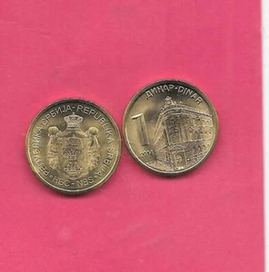 SERBIA KM54 2014 UNCIRCULATED-UNC MINT-BU MODERN 1 DINAR COIN - Picture 1 of 1