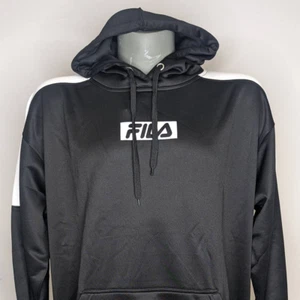 Neu mit Etikett Fila Pullover Hoodie Logo Taschen Vlies Innenraum schwarz weiß 1XL groß & groß - Bild 1 von 4