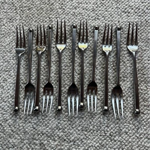 11 Ward Bennett Designs Sasaki Orbit Glossy Salad Forks - Picture 1 of 15