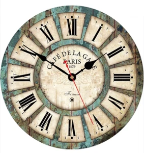 Wanduhr 34 cm Landhausstil Holz nicht tickend (CK32) - Bild 1 von 1