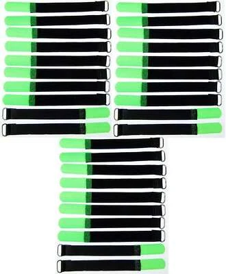 BIE-TEC 30x Kabelklettband 16 cm x 16 mm neon grün Klettband Klett Kabel Binder Band Öse