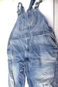 Big Smith Men's 44 x 30 Denim Jean Bib Overalls ROUGH, Hole #H2103 - Picture 1 of 9