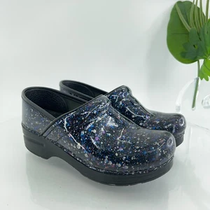 Dansko Womens Clog Size 36 5.5 Patent Polka Dot Splatter Nursing Work Shoe - Picture 1 of 14