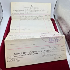 HISTORICAL THE TREASURER OF THE NEW YORK CITY POLICE COMMISSIONER 1885 DOCUMENT - Picture 1 of 6