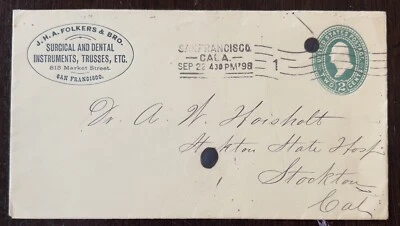 1898 INSTRUMENTOS QUIRÚRGICOS Y DENTALES CERCHAS SAN FRANCISCO CUBIERTA A STOCKTON Foto 1 de 4