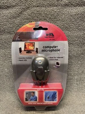 NEW Cyber Acoustics Computer Microphone MC-1000 Lapel Clip KG - Image 1 of 4