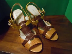 Nine West Strappy Women Size 8 1/2 Multi-Color Open Toe High Heel Sandals - Picture 1 of 6