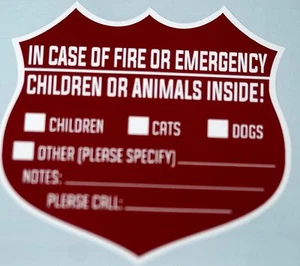 PET WARNING SIGNS FOR EMERGENCIES - Picture 1 of 1