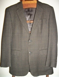 JOS A BANK Wool Sport Coat Houndstooth Check Brown/Black 40 L - Picture 1 of 6