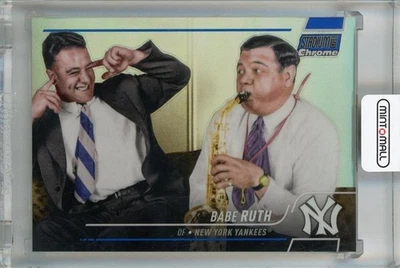 2022 Topps Stadium Club Chrome Babe Ruth Blue Refractor /199 - Image 1 of 2