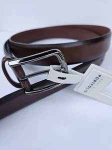 Cintura uomo elegante pelle marrone Perry Ellis nuova taglia 42 - Foto 1 di 8