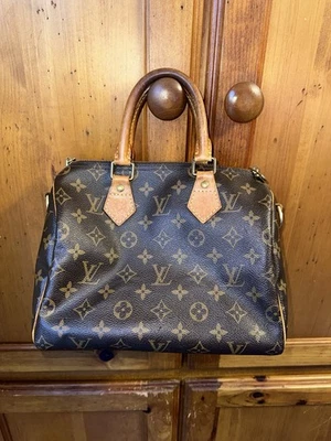 Bandolera Louis Vuitton Speedy 25 Monograma Lona Cuero Marrón Auténtica USADA Foto 1 de 4