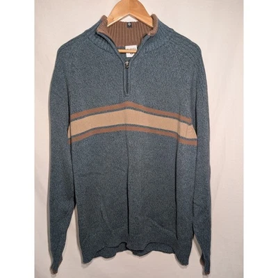 Suéter Columbia Para Hombres Cuarto Cremallera Rayas XL Aire Libre Camping Senderismo Grandpacore Foto 1 de 4