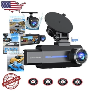 Triple Dash Cam 2.5K: 170° Weitwinkel, G-Sensor, Parkmonitor, 32GB Karte - Bild 1 von 11