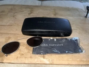 John Varvatos Eyeglasses Case and Cloth Black Clamshell Hard Rectangular Clip On - Picture 1 of 7