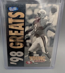 1998 Fleer Ultra 98 Greats Steve Young #380P Platinum Medallion #62/98 HOF Rare - Picture 1 of 11