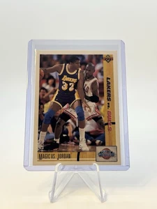 1991-1992 Upper Deck Magic Johnson vs Michael Jordan #34 Lakers vs. Bulls - Imagen 1 de 2