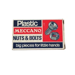 Vintage Meccano 1" Plastic Blue Nuts and Bolts x 12 - Picture 1 of 7