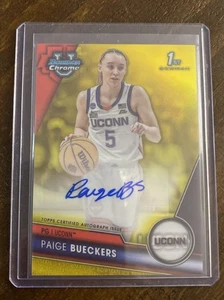 2023-24 Bowman Chrome U Paige Bueckers Yellow Refractor Auto /75 - Picture 1 of 11