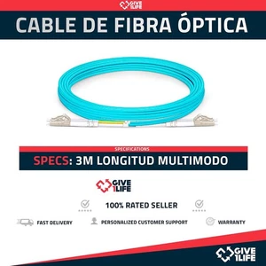 Cable/Latiguillo de Fibra Óptica LC UPC a LC UPC 3m OM3 Multimodo - Picture 1 of 7