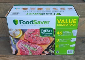 New Seald FOODSAVER Value Combo Pack Vacuum Sealing Food Storage 46 Bags 5 Rolls - Picture 1 of 5