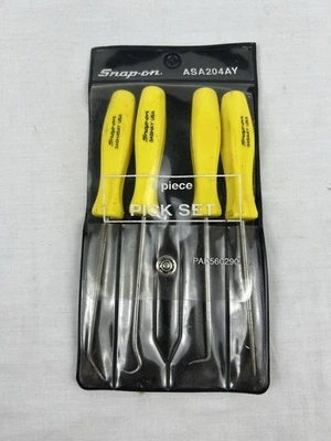 RARE Snap On ASA204AY YELLOW Mini Hard Handle 4pc Pick Set - Image 1 of 4