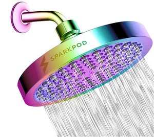 6" Round High-Pressure Rainfall Shower Head Easy Install ABS Brushed Finish - Picture 1 of 8
