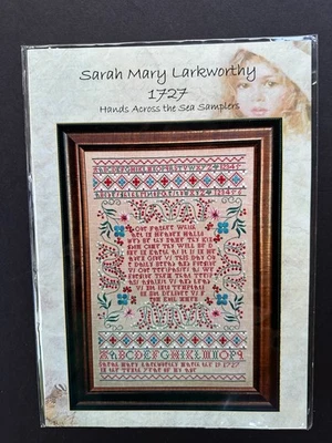 Hands Across the Sea Sampler "Sarah Mary Larkworthy 1727" Cross Stitch Chart NIP - Image 1 of 4
