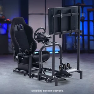 Dardoo G29 Racing Sim Cockpit Con Sedile E Supporto TV Adatto A Logitech Fanatec - Picture 1 of 44