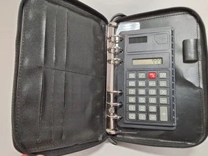 Vintage 6 Ring Loose Leaf Binder With Solar Calculator 8" X 5.5" Tested Works - Picture 1 of 9