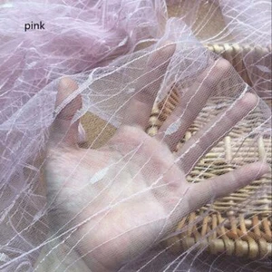 Lace Fabric Embroidered Dot & thin Branch Lace Fabric DIY Veil Tutu Skirt 1 Yard - Picture 1 of 16